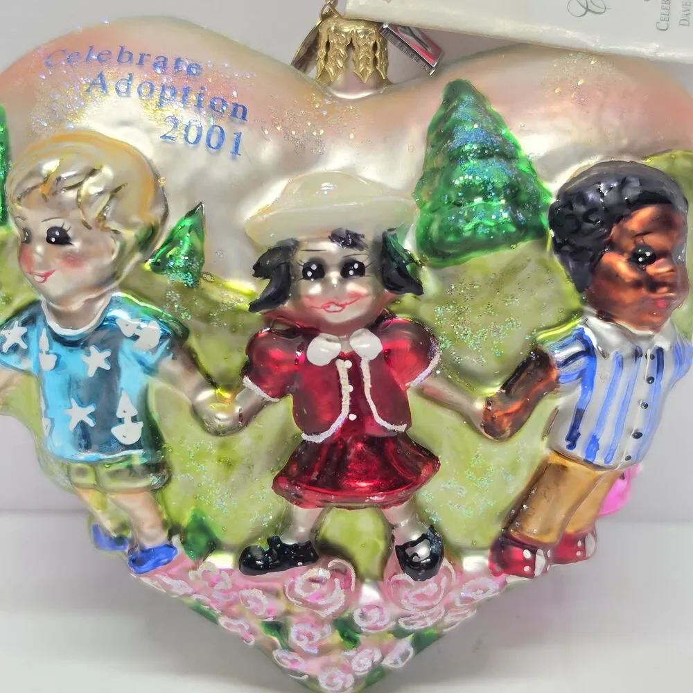 Christopher Radko Glass Ornament Dave Thomas Foundation Celebrate Adoption 2001